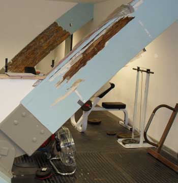 Glulam beam rot - in a gymnasium